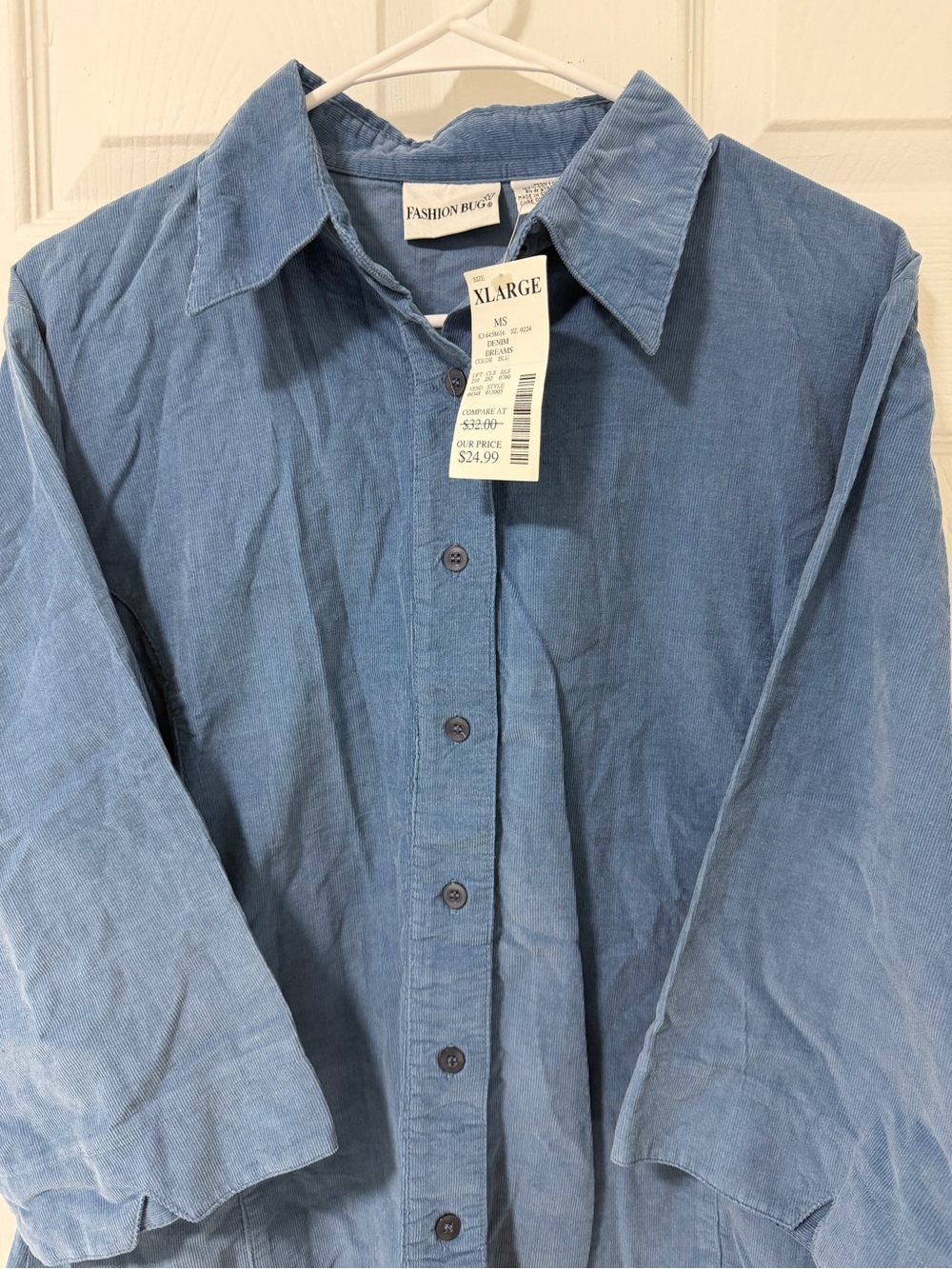 Fashion Bug Light Blue Corduroy Shirt Jacket